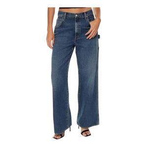 AGOLDE Magda Carpenter Jeans Darkness Size 32x31 Blue Medium Wash Baggy Wide Leg